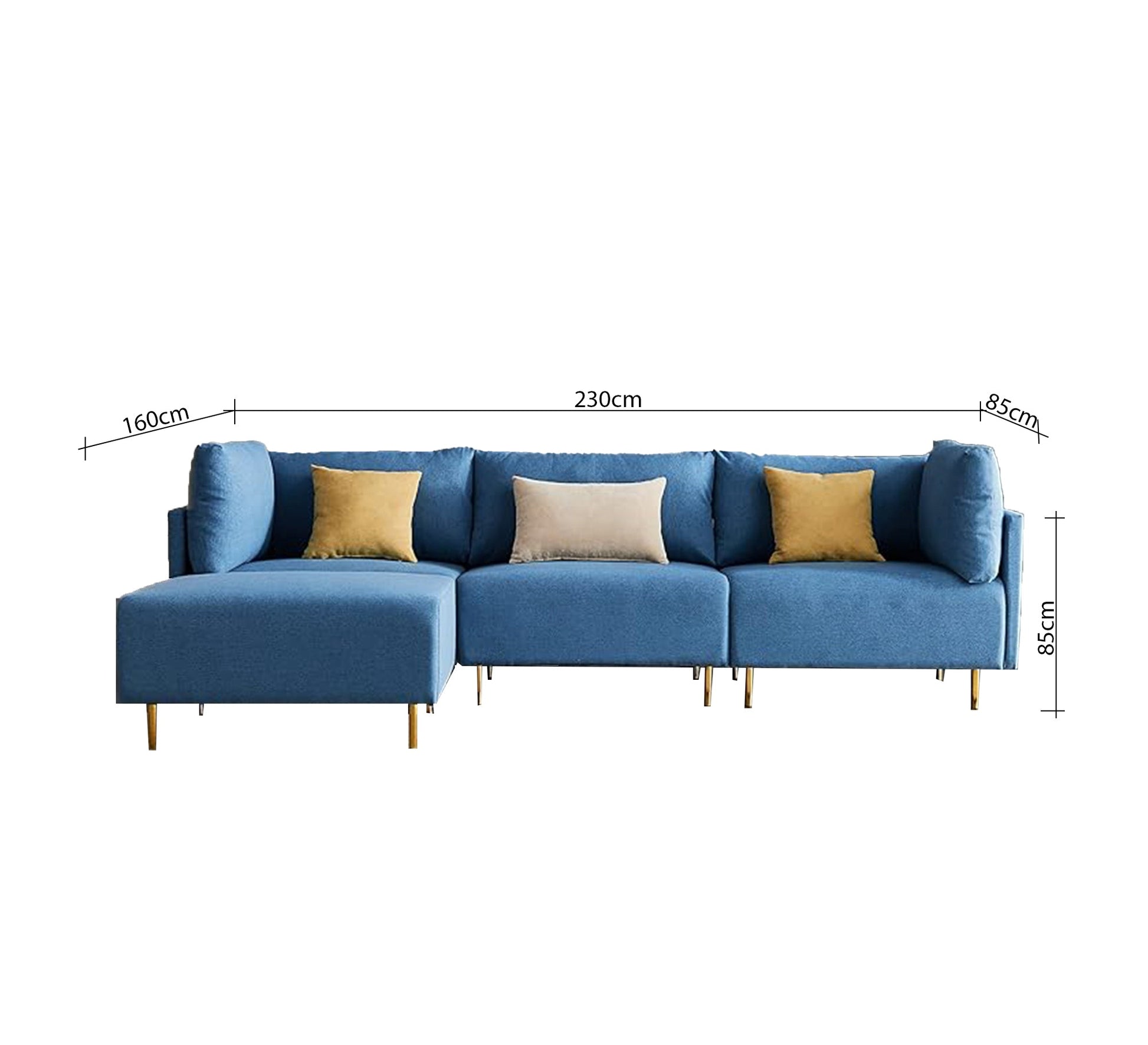 Light blue corner with comfortable modern units - Vitrine Furniture - Furniture