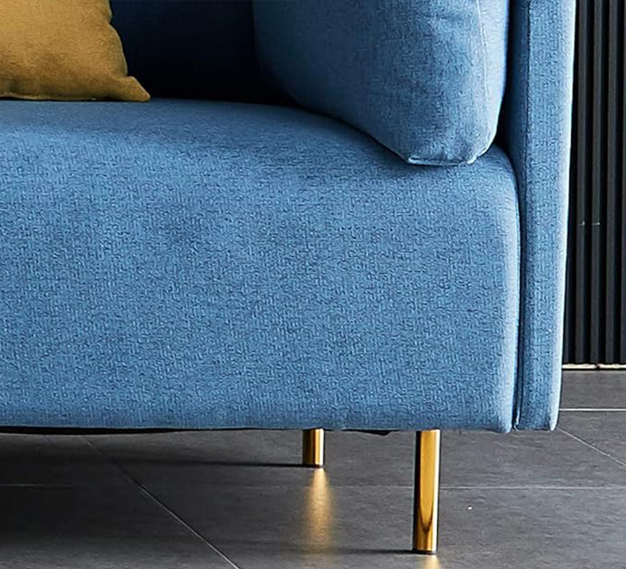 Light blue corner with comfortable modern units - Vitrine Furniture - Furniture