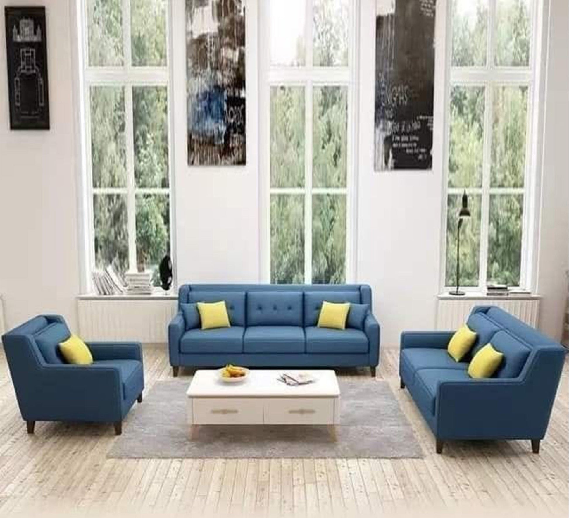 Light blue living room - Vitrine Furniture - Living room sets
