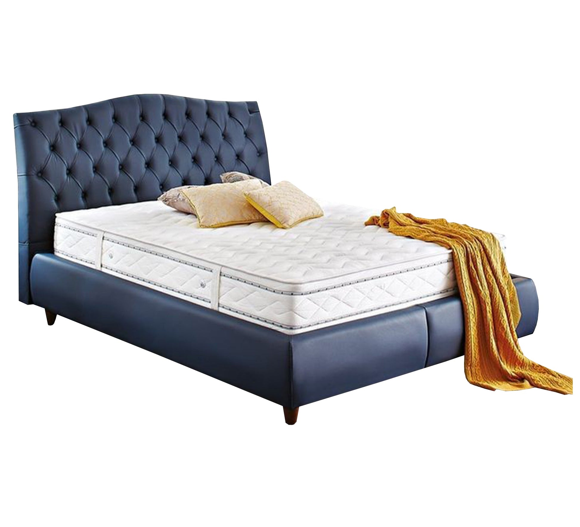 Light blue upholstery king bed - Vitrine Furniture - Furniture