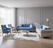 Light Blue Wood Lamp, Elegant and Modern Design - Vitrine Furniture - Living room sets