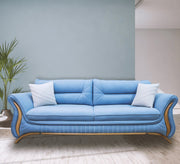 Light Blue Wood Lamp, Elegant and Modern Design - Vitrine Furniture - Living room sets