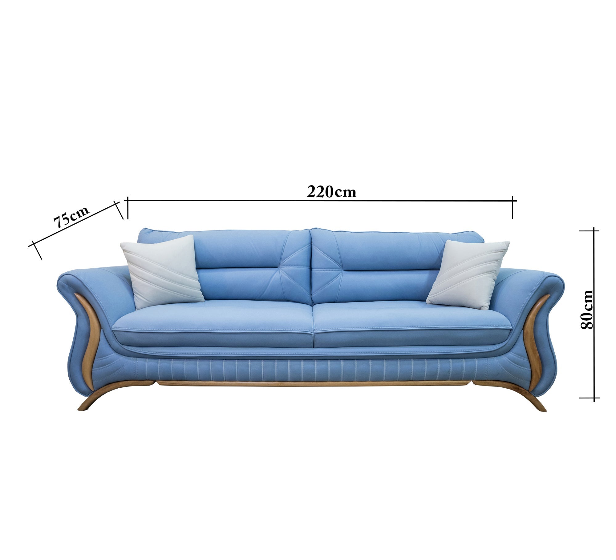 Light Blue Wood Lamp, Elegant and Modern Design - Vitrine Furniture - Living room sets