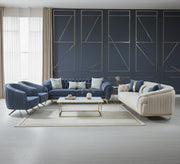 Light Blue Wooden Lamp - Chic, Cozy, Handheld - Vitrine Furniture - Living room sets