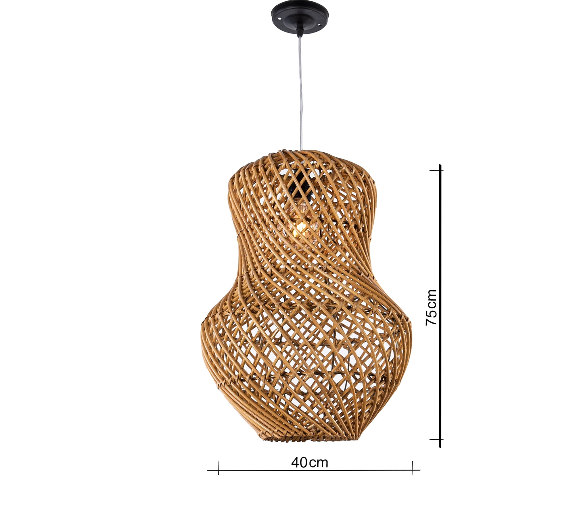 Light brown bamboo pendant light - Vitrine Furniture - Lighting