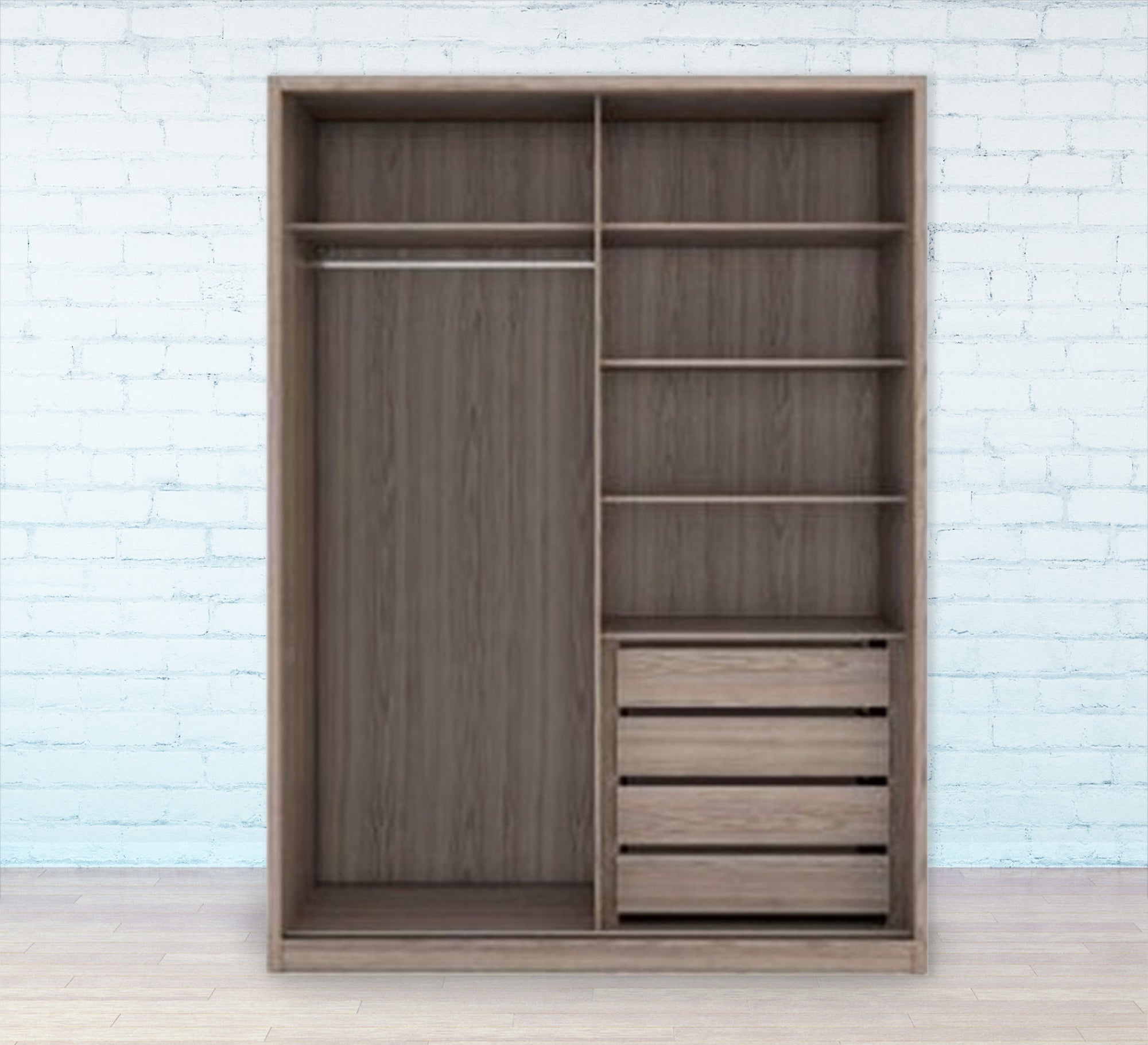 Light Brown Open Dresser - Chic & Spacious - Vitrine Furniture - Furniture