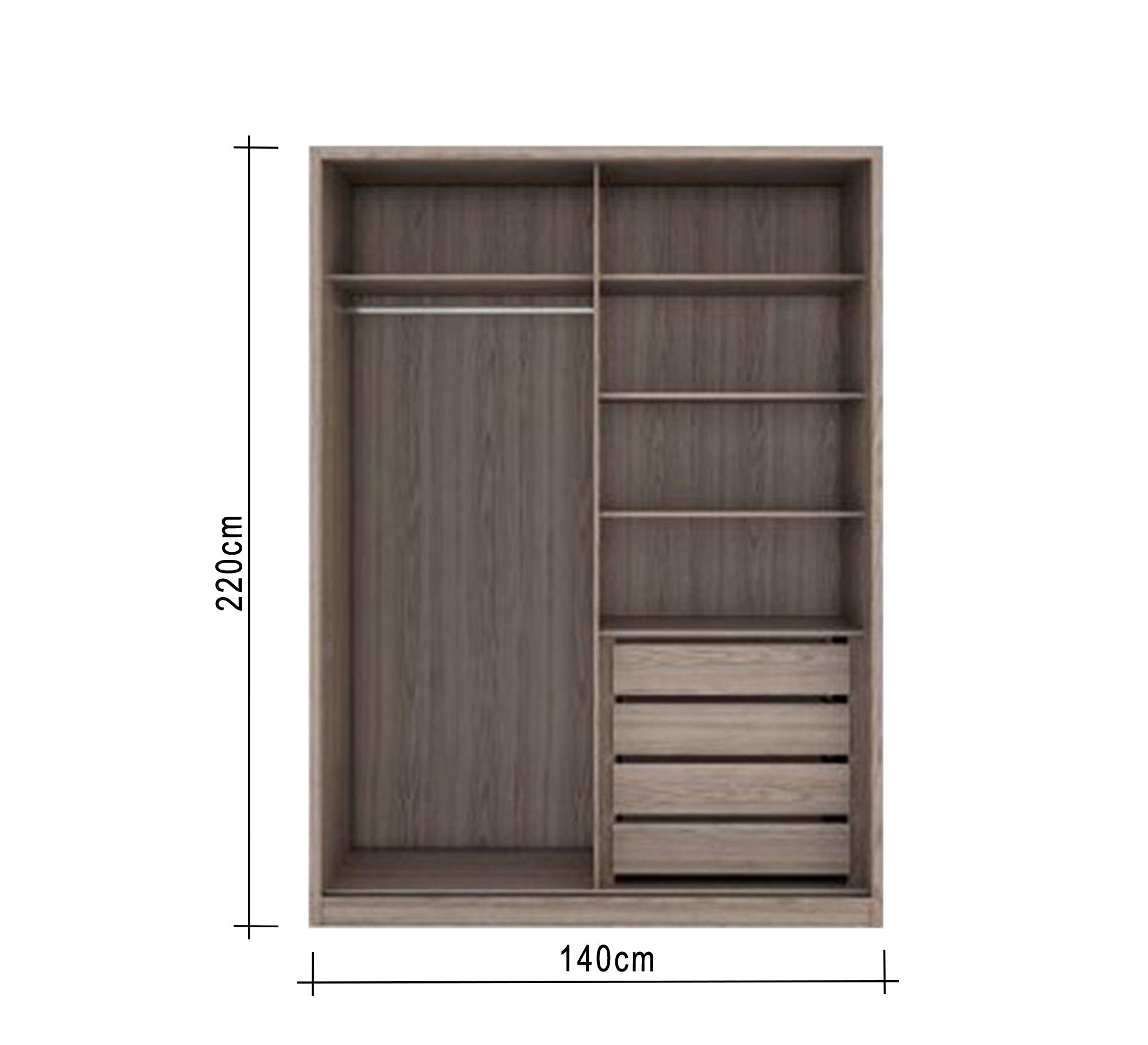 Light Brown Open Dresser - Chic & Spacious - Vitrine Furniture - Furniture