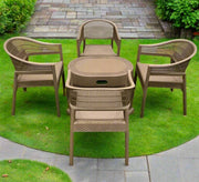 Light brown patio set, comfortable, built - in storage - Vitrine Furniture - Outdoor Products