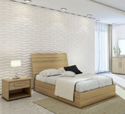 Light coffee wood veneer youth bedroom - Vitrine Furniture - Bed Sets