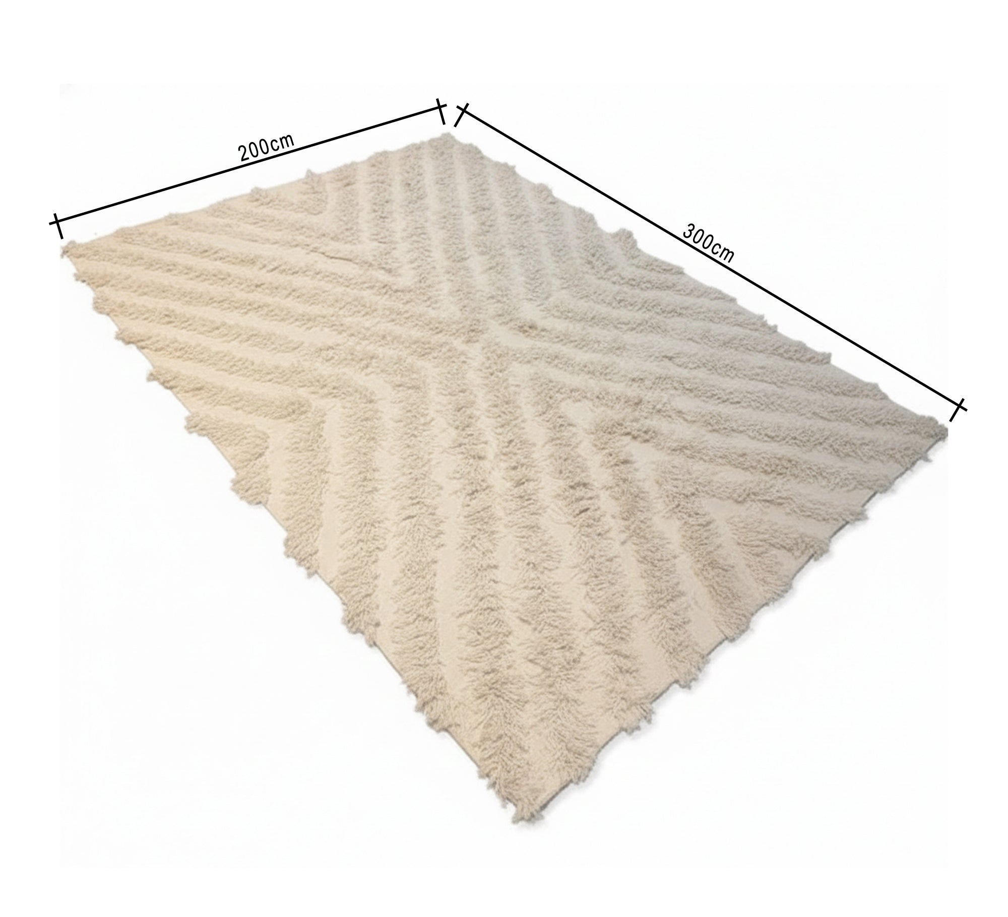 Light country rug with fringed lines - Vitrine Furniture - Accessories