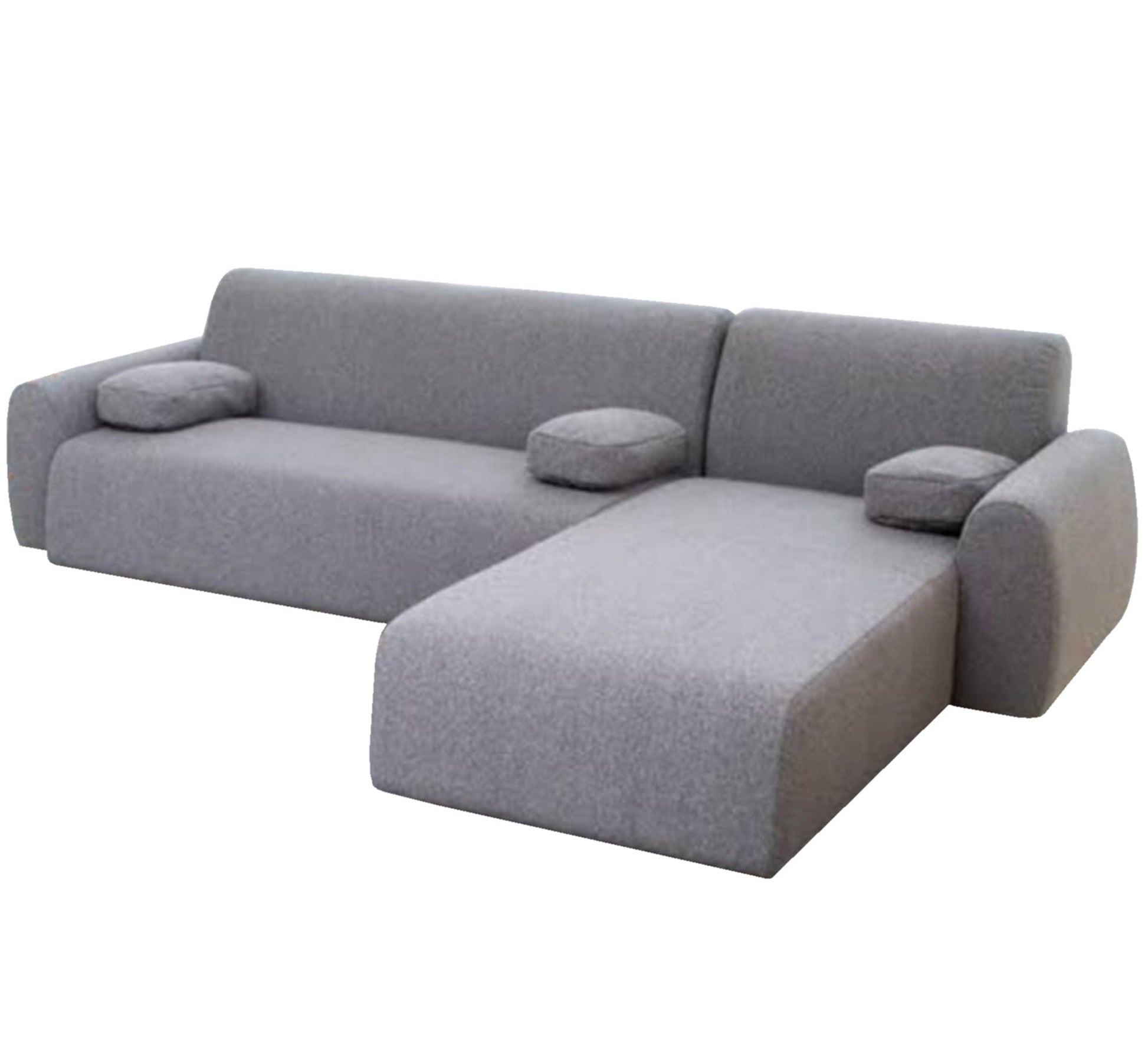 Light gray corner L with armrest - Vitrine Furniture - L - shape sofa set