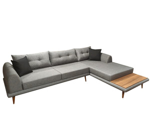 light gray corner with a consistent table - Vitrine Furniture - L - shape sofa set