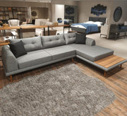 light gray corner with a consistent table - Vitrine Furniture - L - shape sofa set