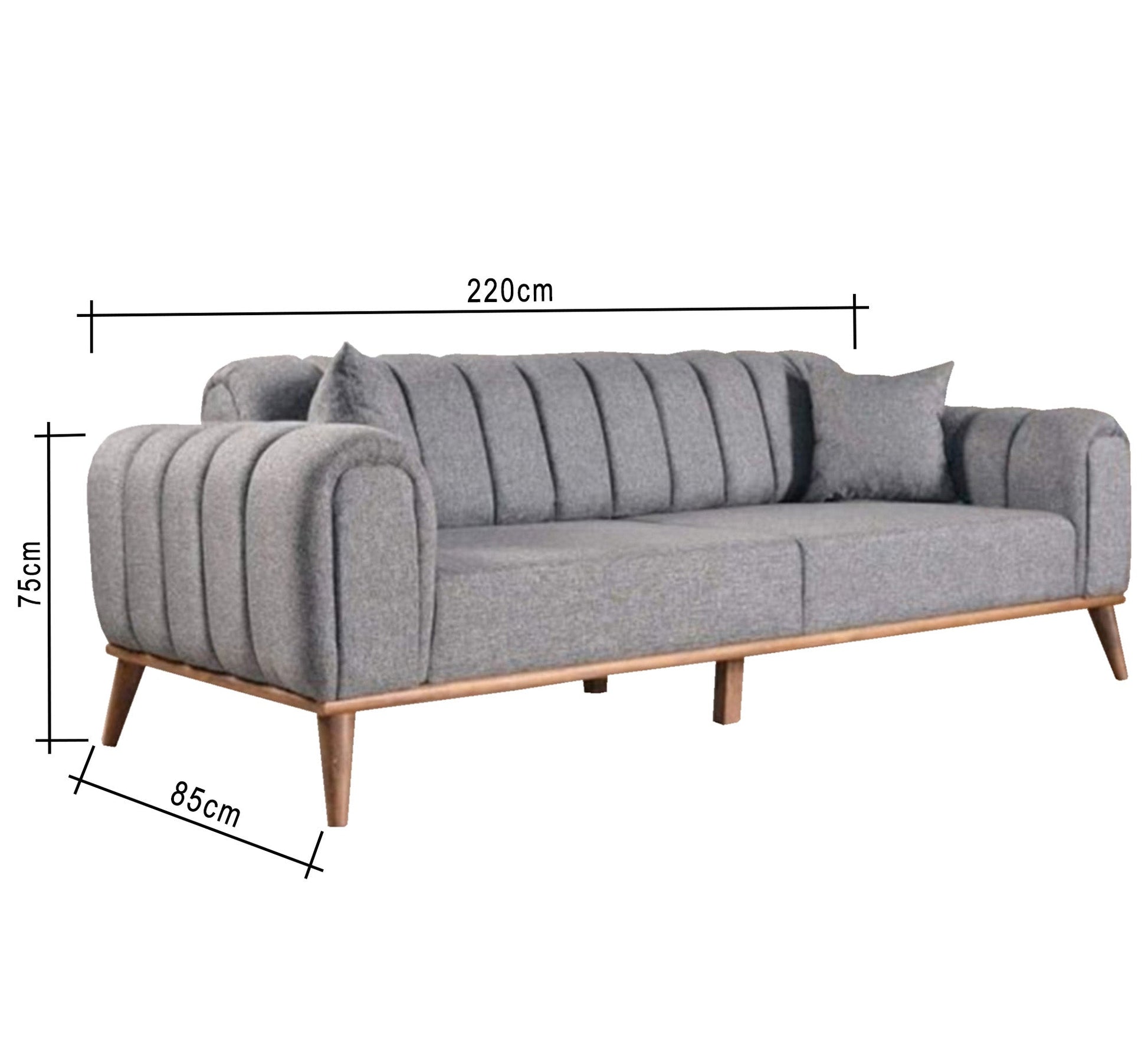 Light gray double sofa - Vitrine Furniture - Living room Sofas