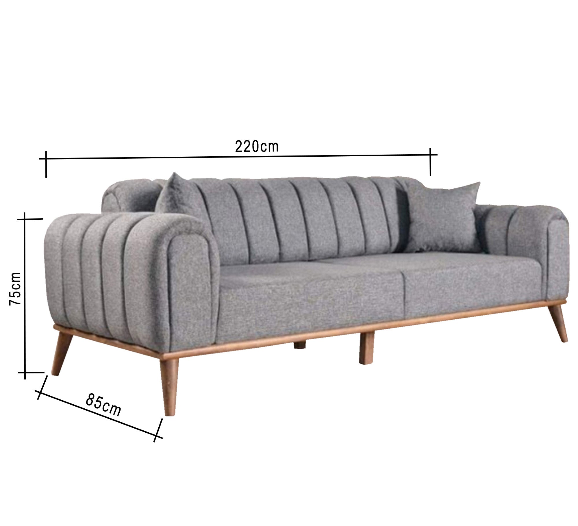 Light gray double sofa - Vitrine Furniture - Living room Sofas
