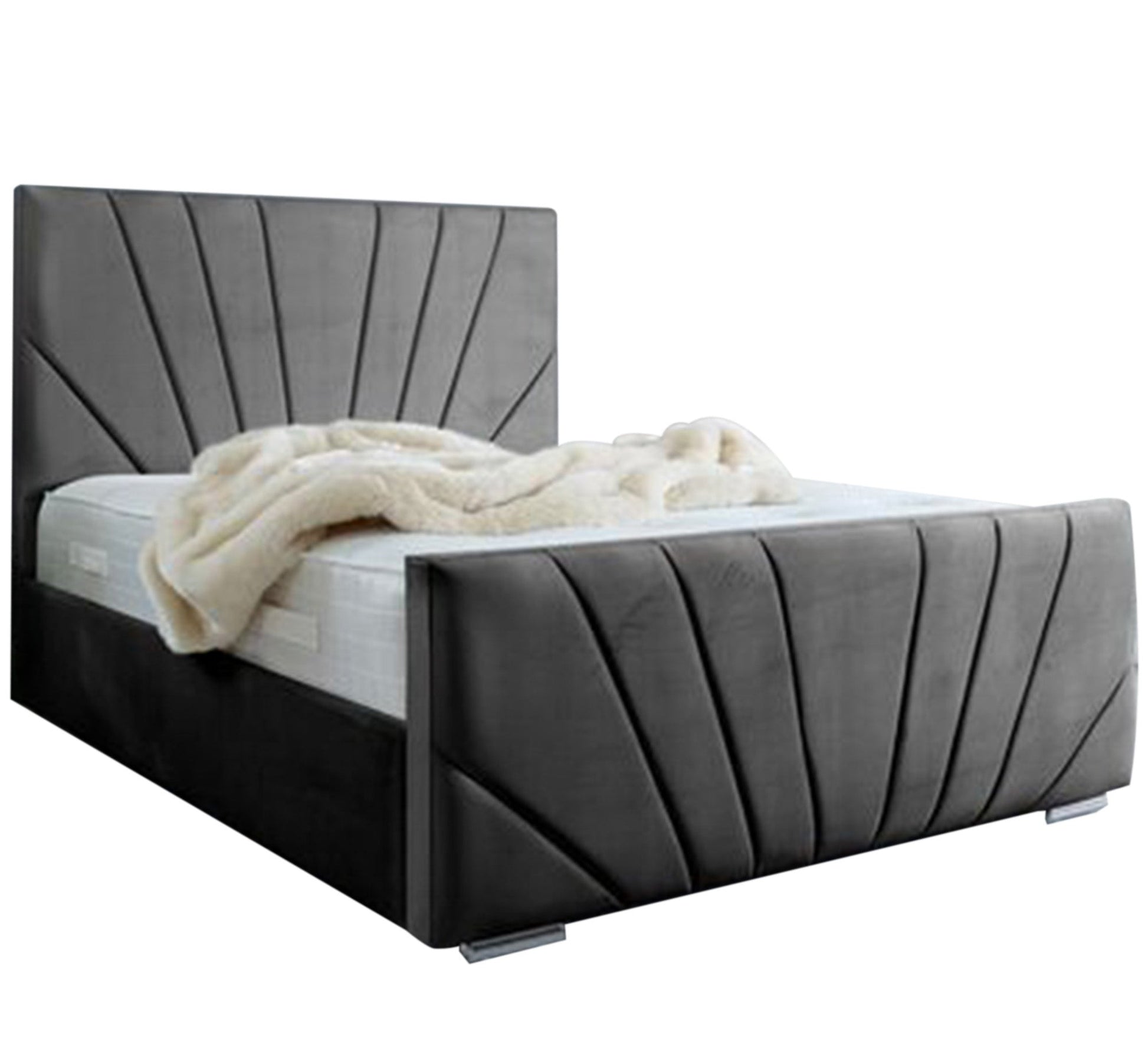 Light gray king size bed - Vitrine Furniture - Furniture