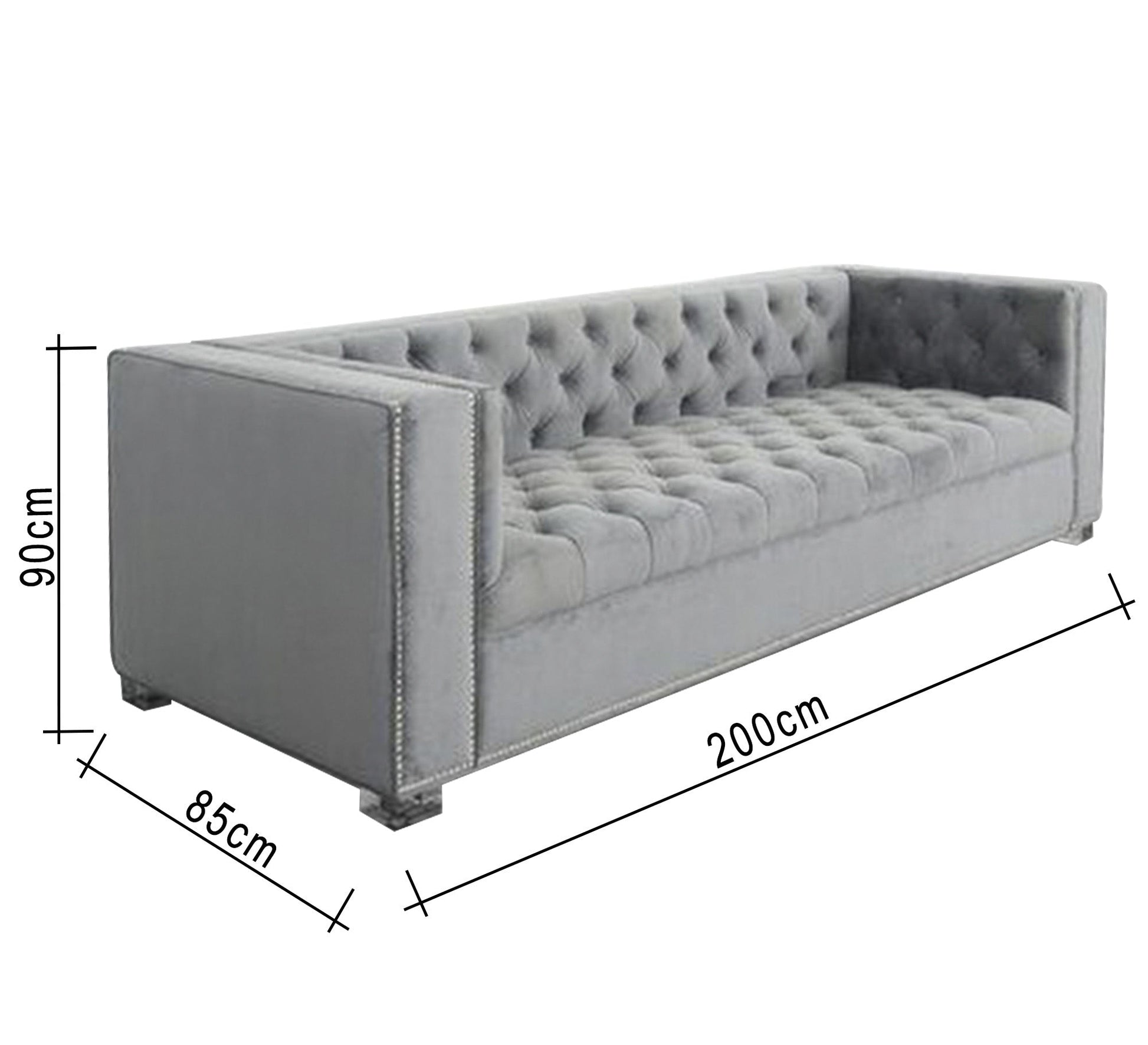 Light gray sofa with high armrests - Vitrine Furniture - Living room Sofas