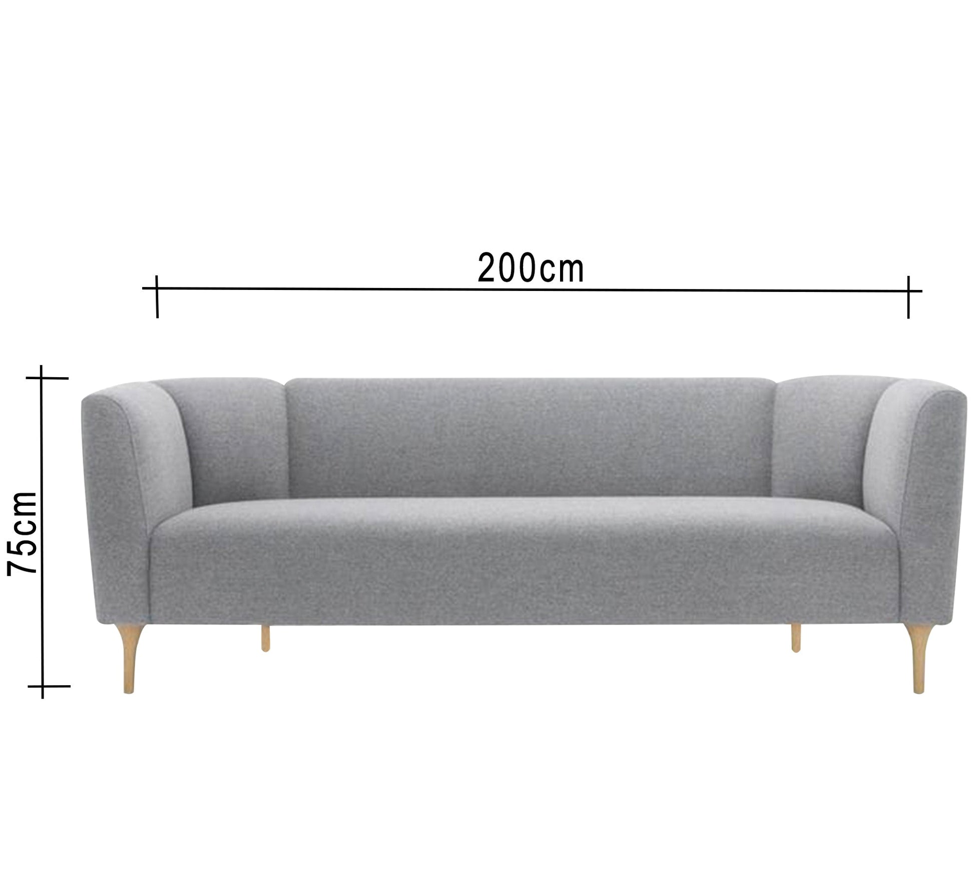 Light gray triple living sofa - Vitrine Furniture - Furniture