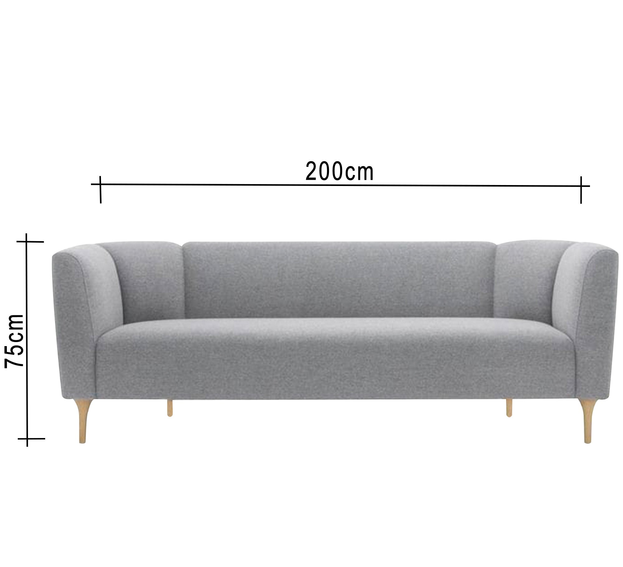 Light gray triple living sofa - Vitrine Furniture - Furniture
