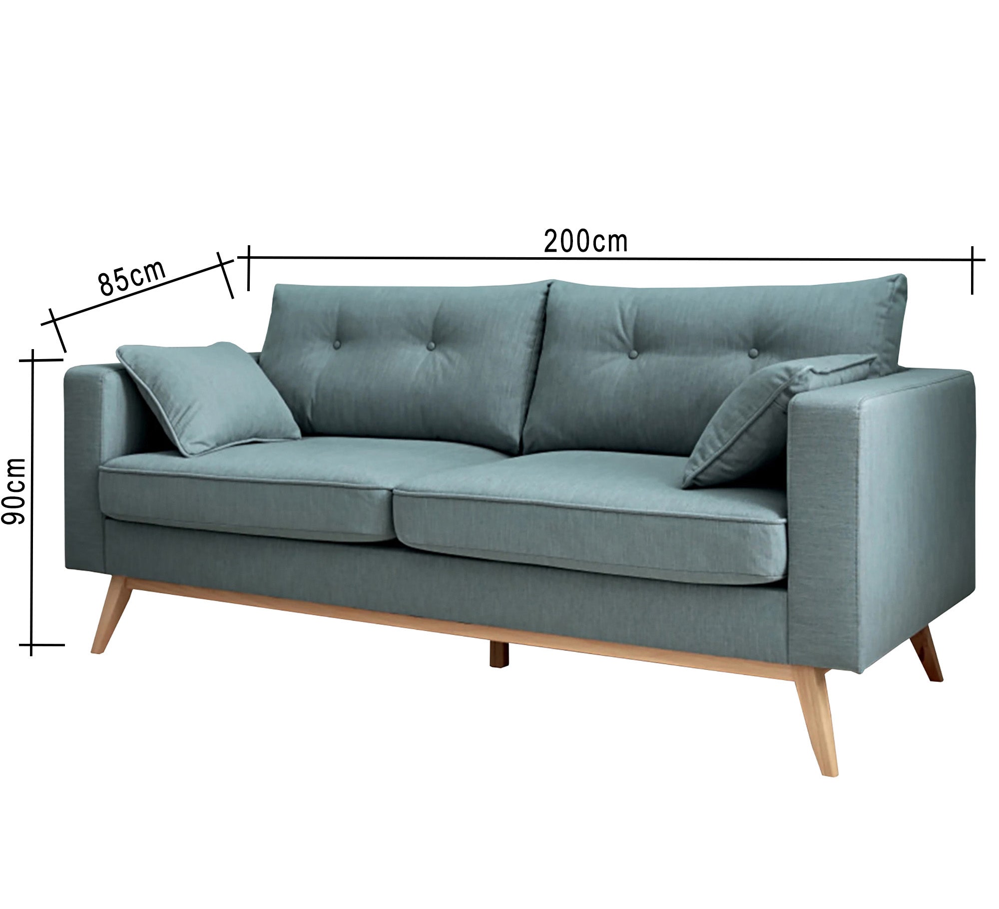 Light green sofa with wooden legs - Vitrine Furniture - Living room Sofas