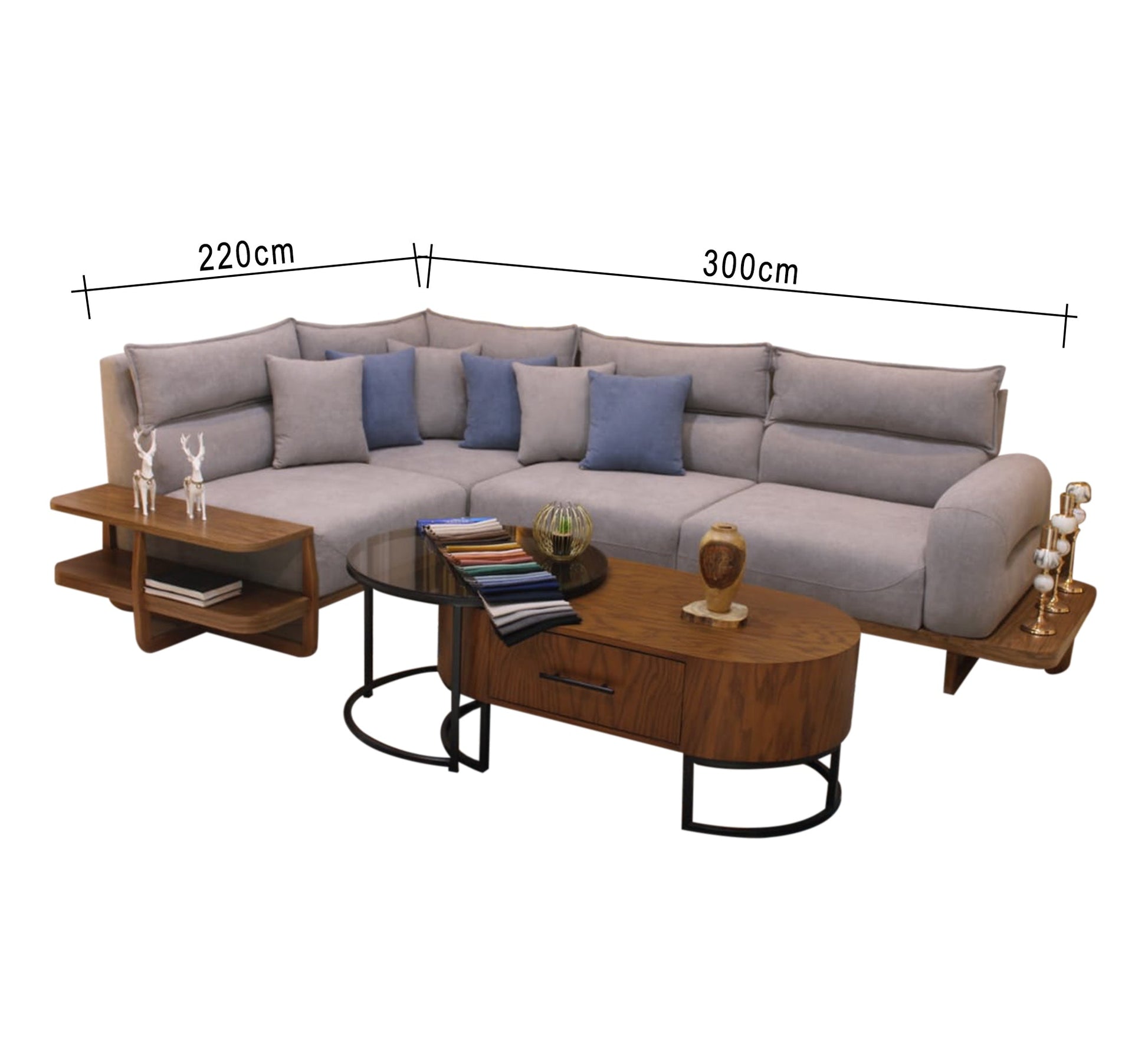 Light grey corner - Vitrine Furniture - Furniture