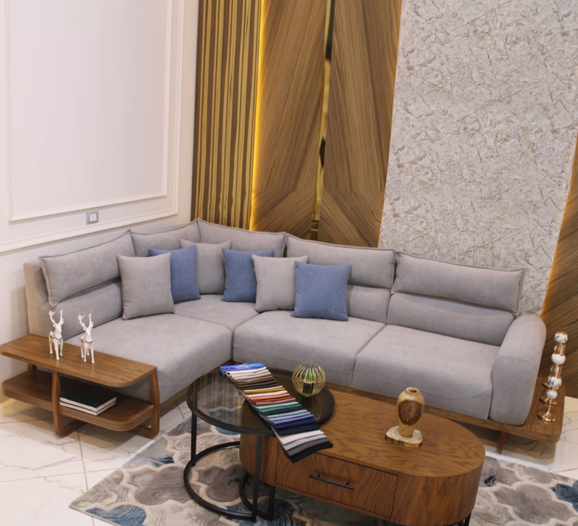 Light grey corner - Vitrine Furniture - Furniture