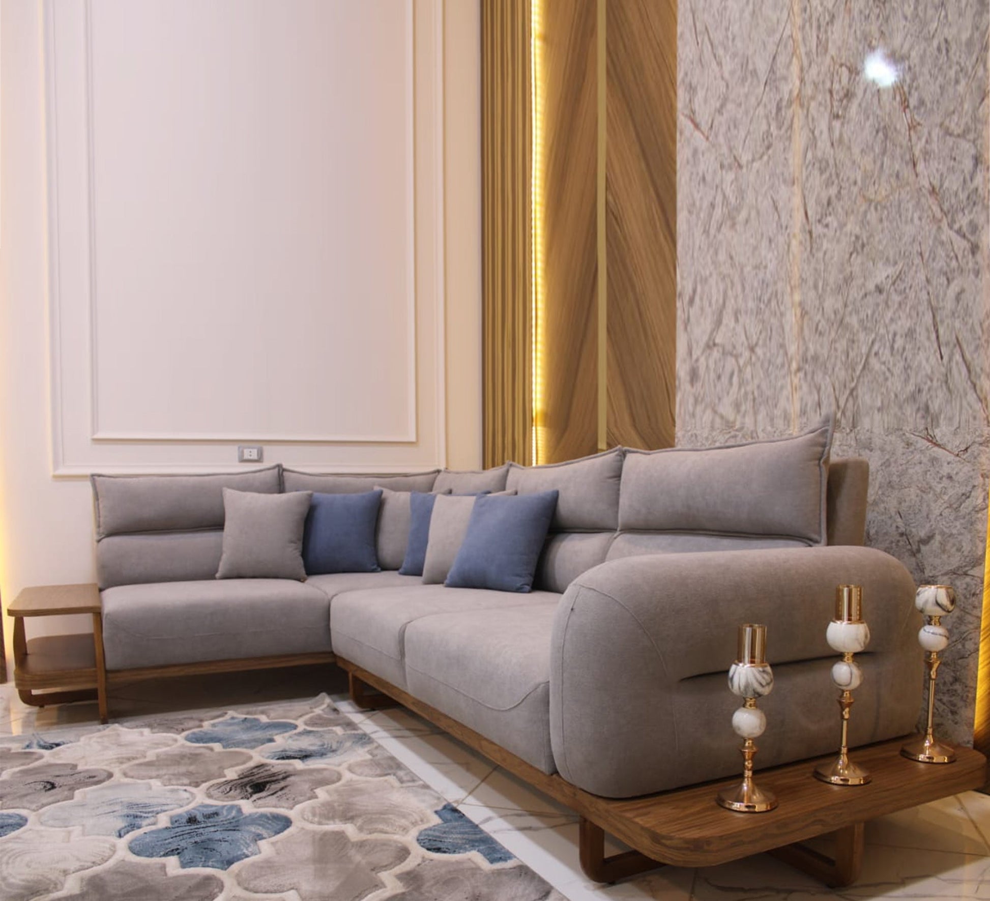 Light grey corner - Vitrine Furniture - Furniture