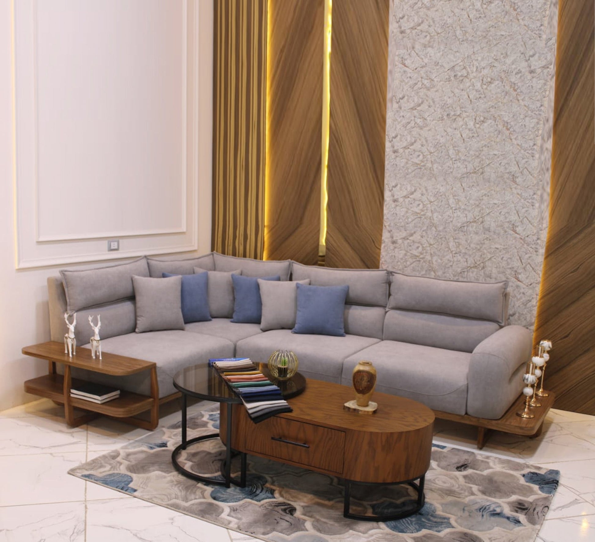 Light grey corner - Vitrine Furniture - Furniture