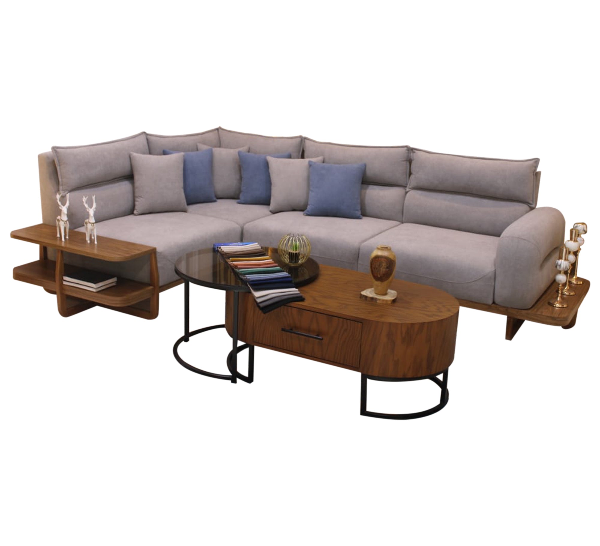 Light grey corner - Vitrine Furniture - Furniture