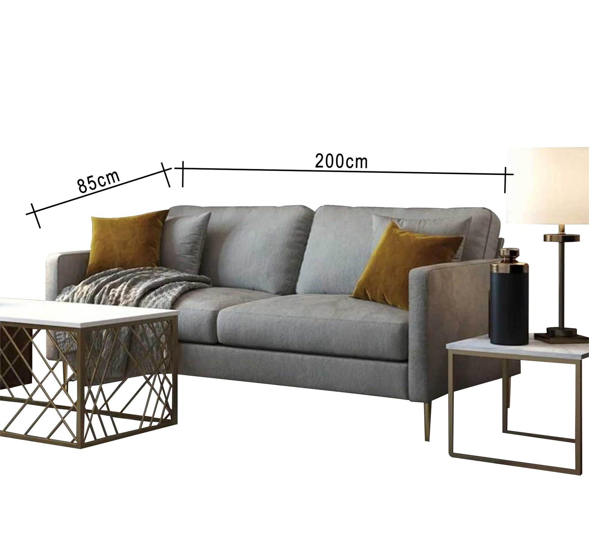 Light grey double sofa - Vitrine Furniture - Furniture