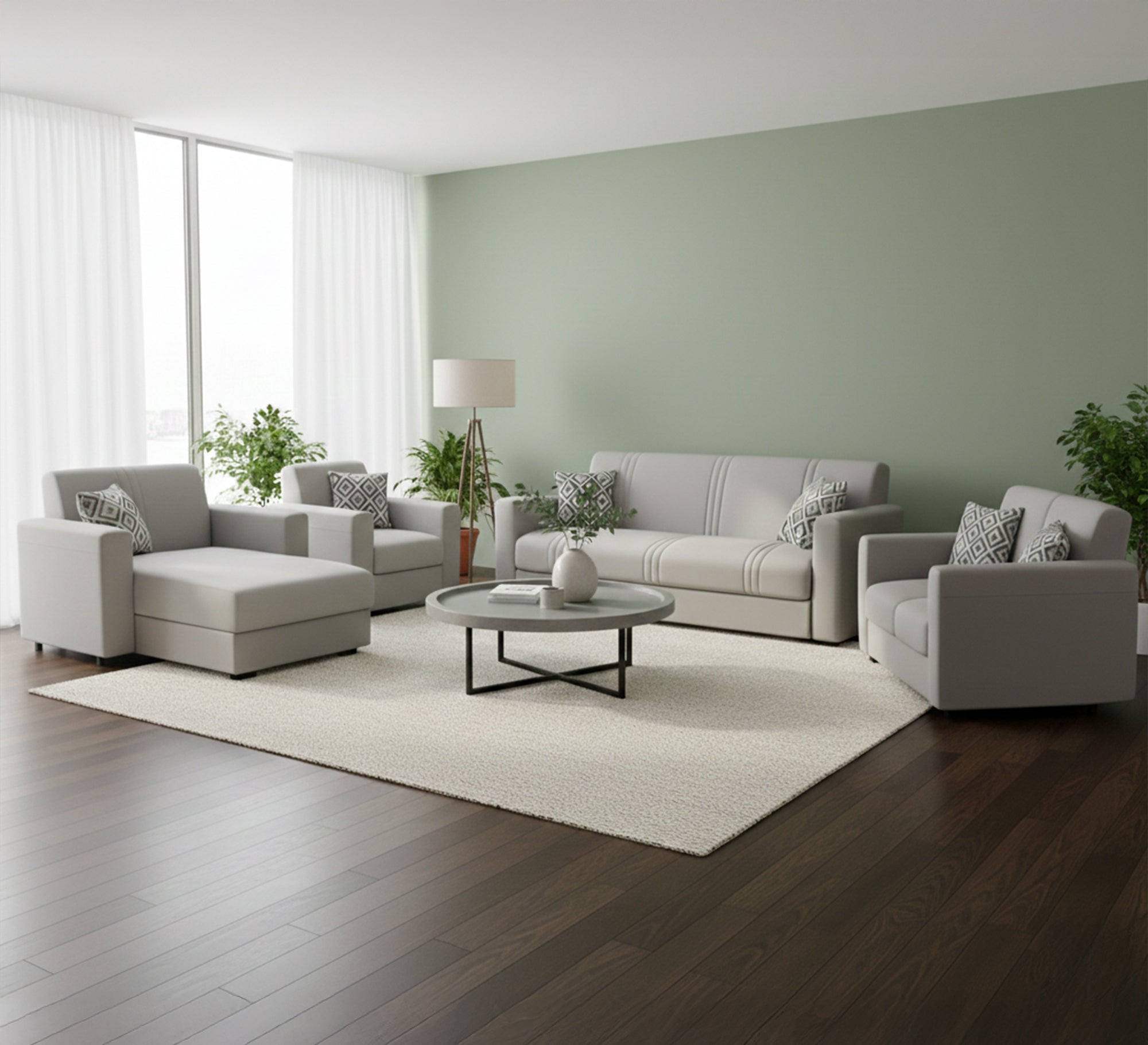 Light Grey Living Room, Chic & Serene Spaces - Vitrine Furniture - Furniture