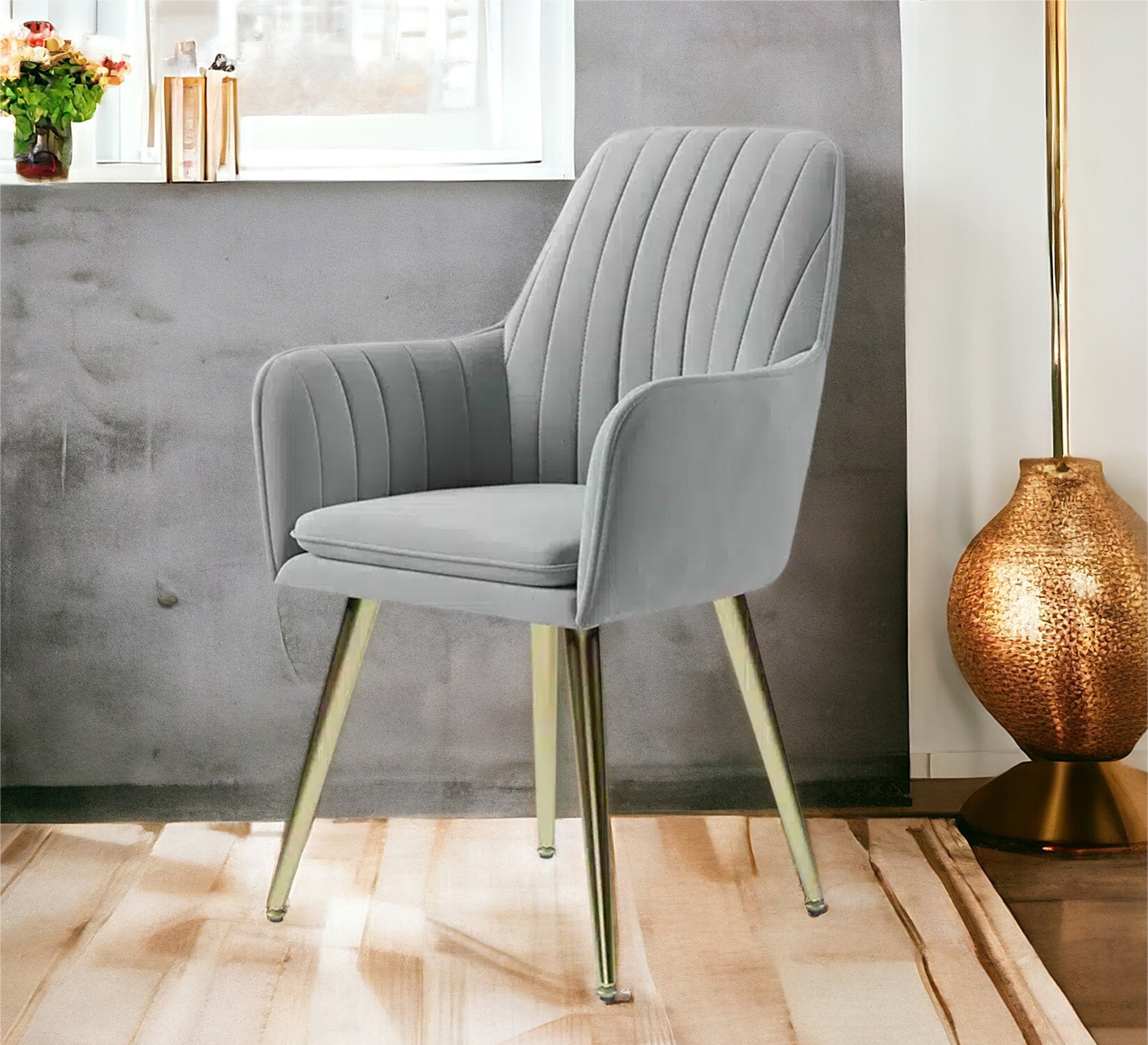 Light grey upholstered armchair - Vitrine Furniture - Furniture