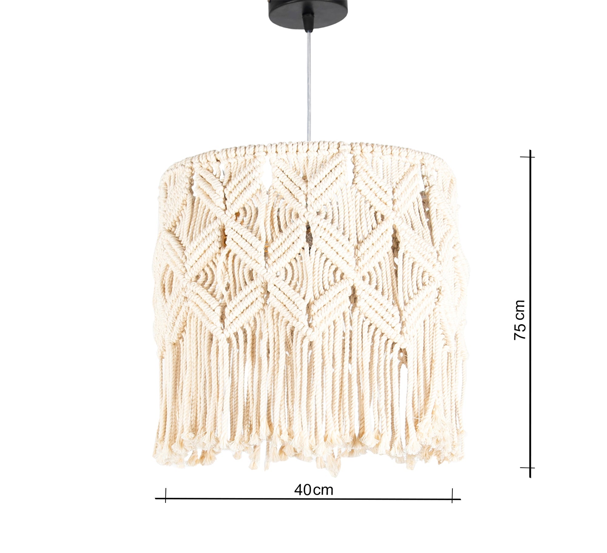 Light macrame pendant lamp - Vitrine Furniture - Lighting
