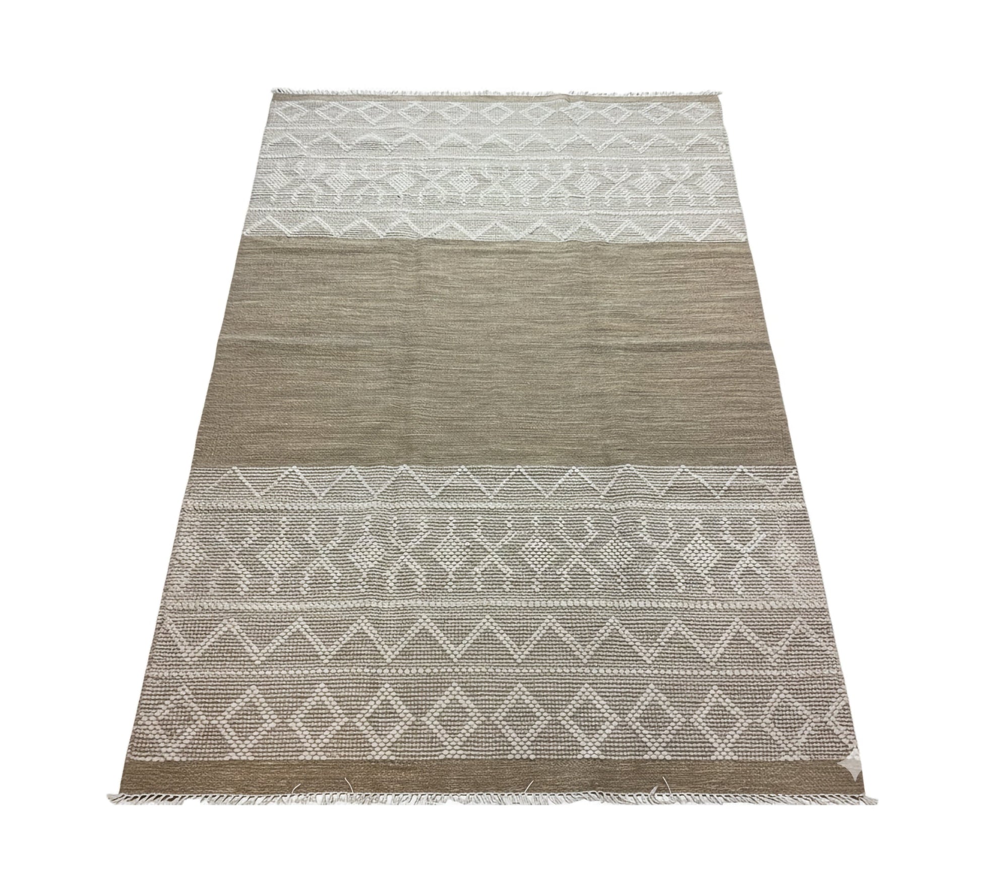 Light rug with a white repeating lattice pattern - Vitrine Furniture - Accessories