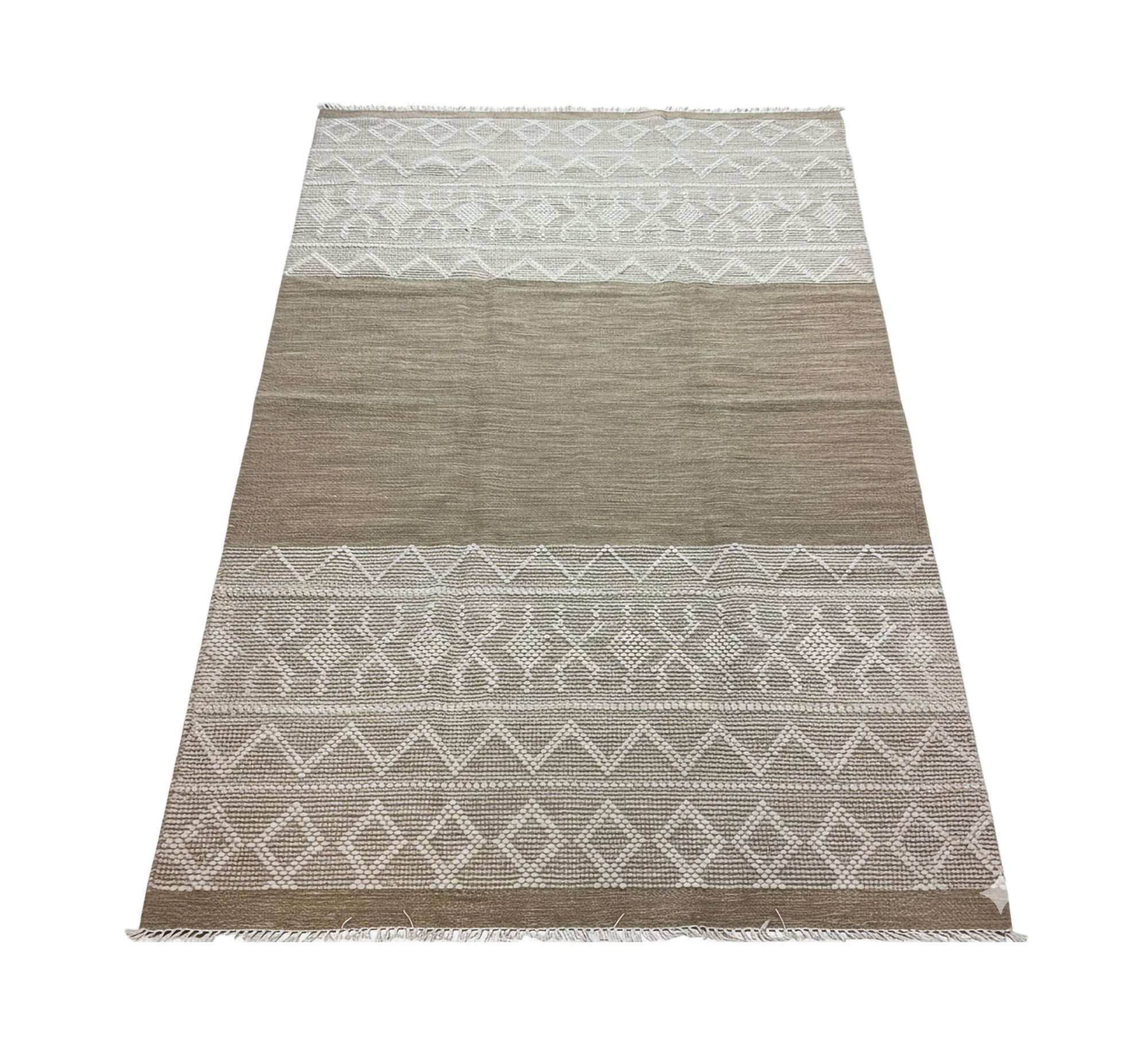 Light rug with a white repeating lattice pattern - Vitrine Furniture - Accessories