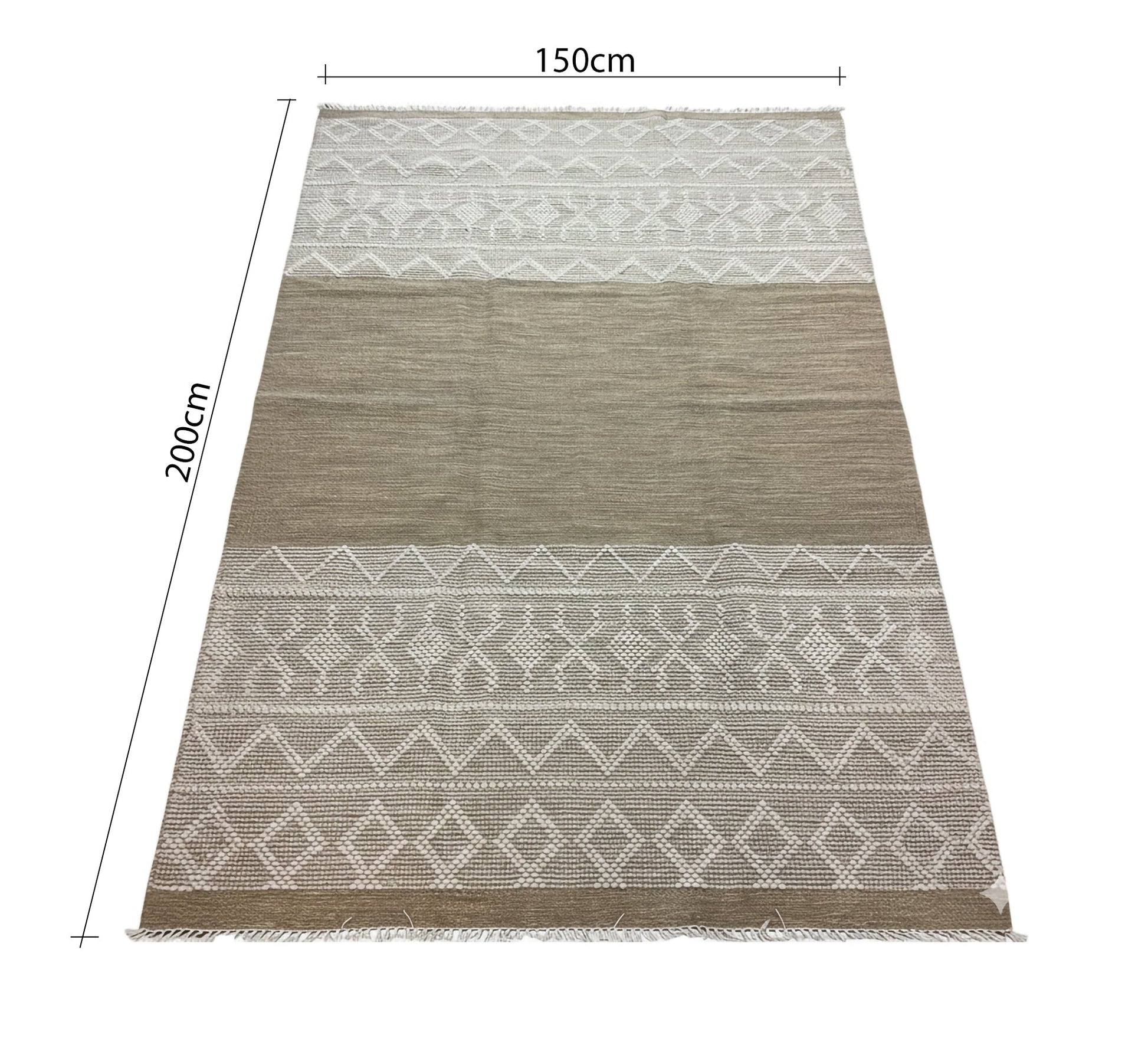 Light rug with a white repeating lattice pattern - Vitrine Furniture - Accessories