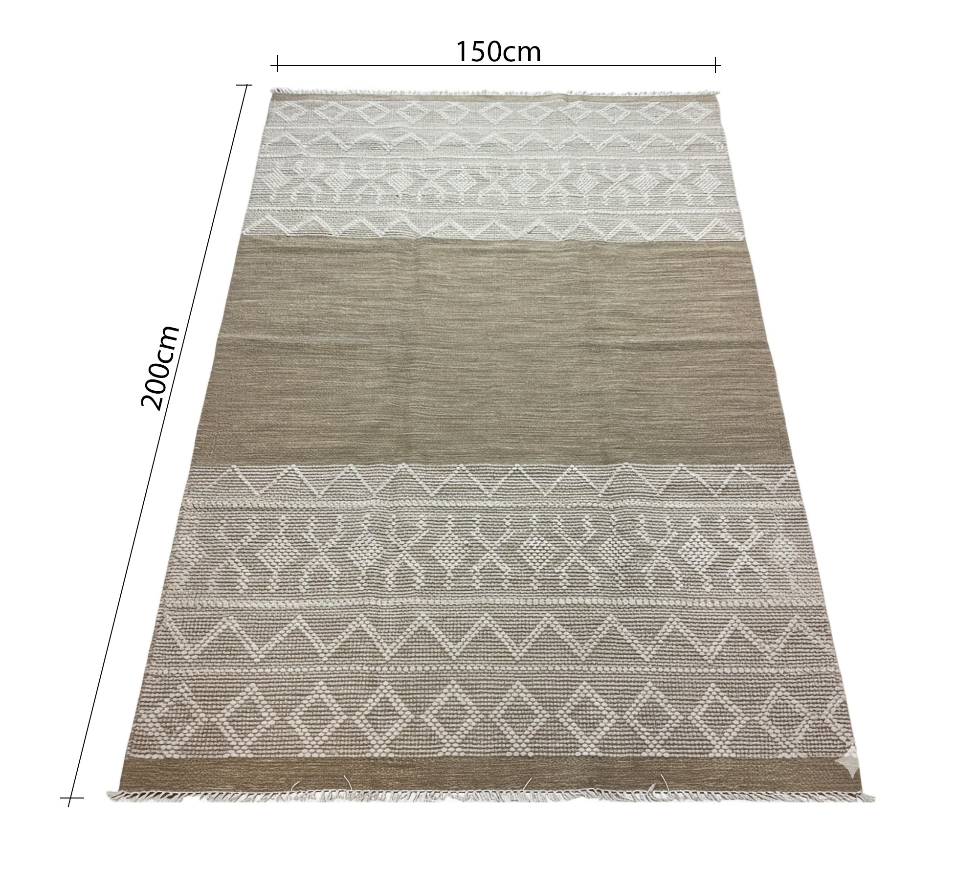 Light rug with a white repeating lattice pattern - Vitrine Furniture - Accessories