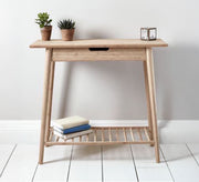 Light wood console table with drawer and shelf - Vitrine Furniture - Furniture