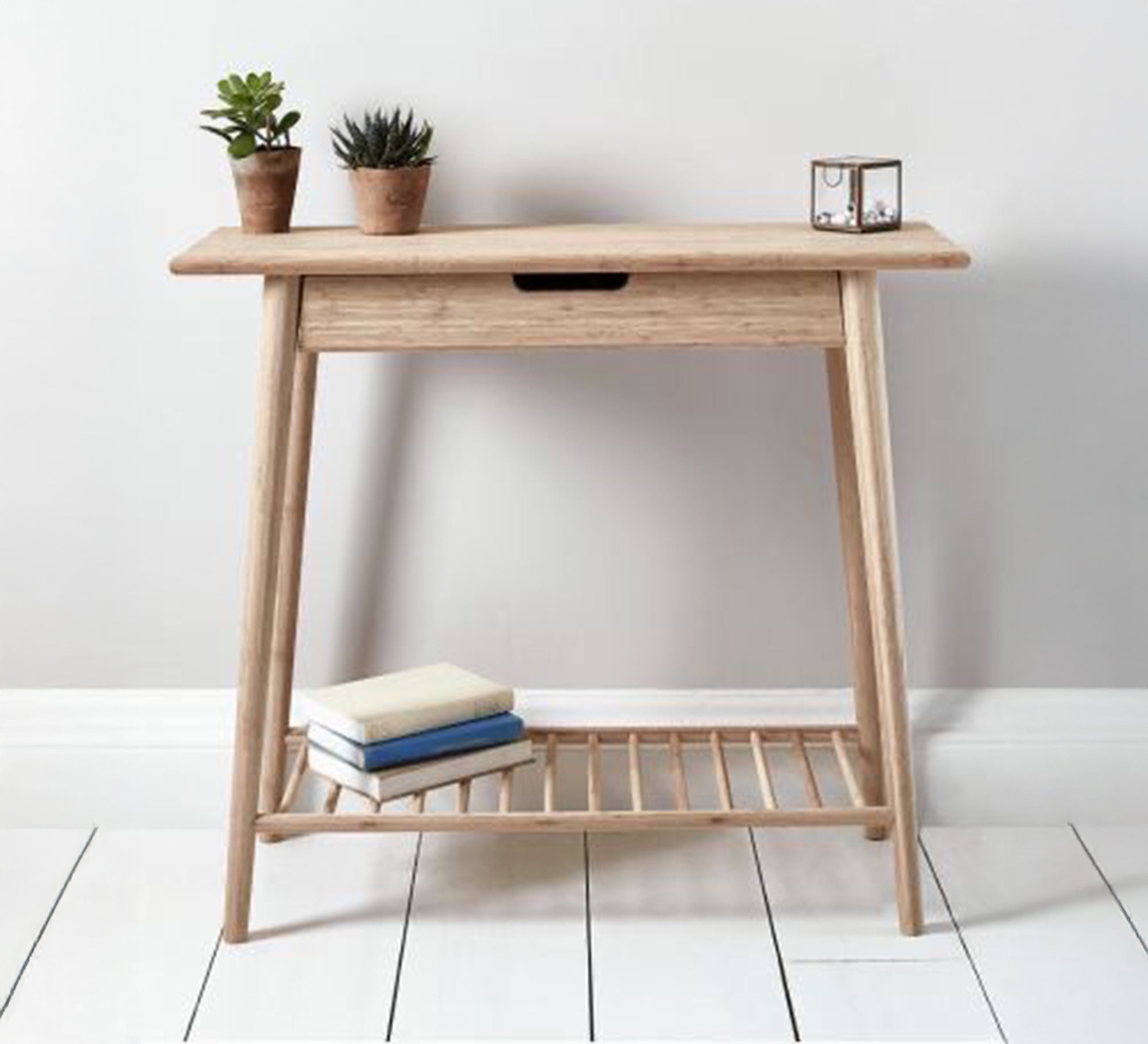 Light wood console table with drawer and shelf - Vitrine Furniture - Furniture