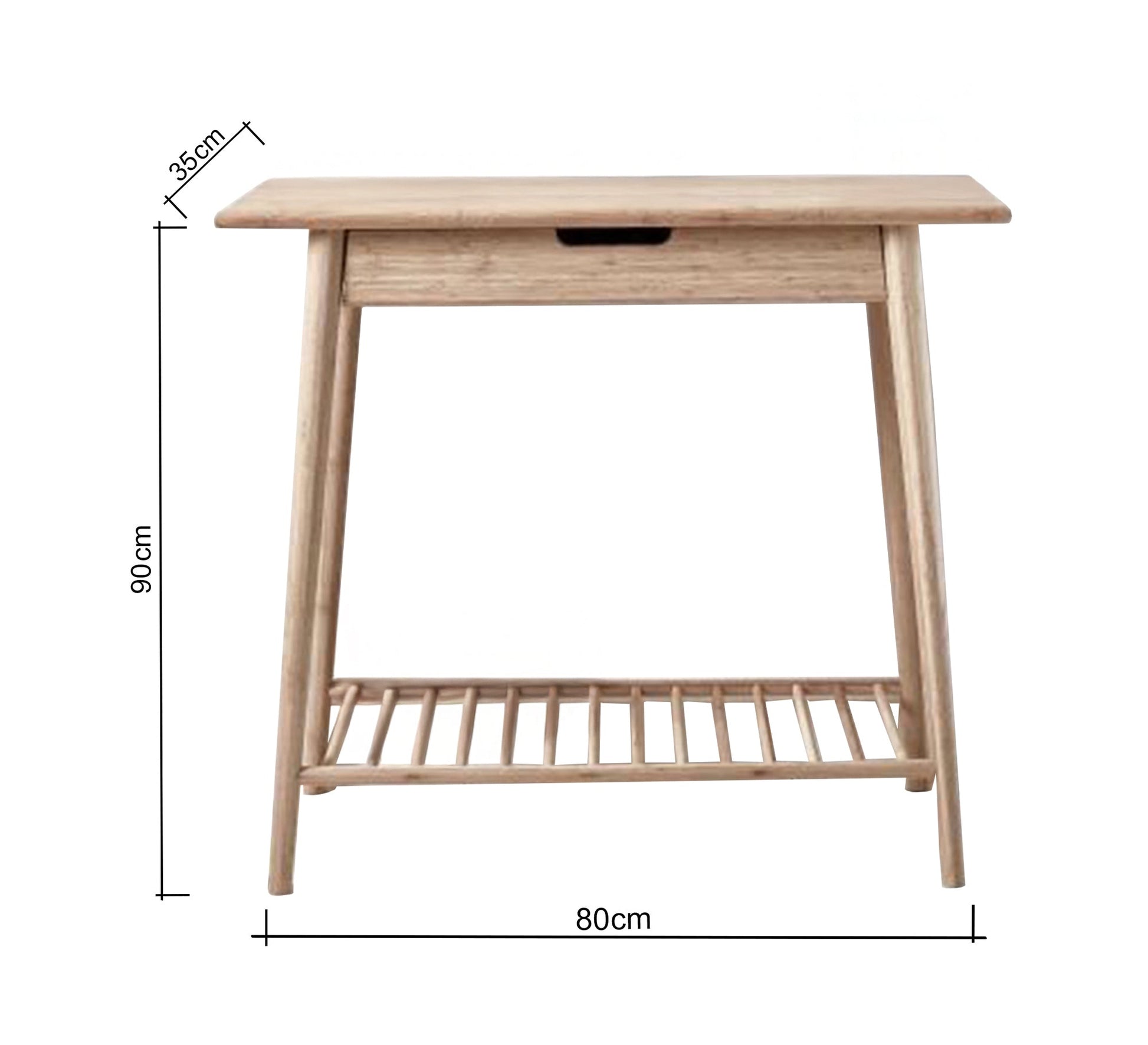 Light wood console table with drawer and shelf - Vitrine Furniture - Furniture