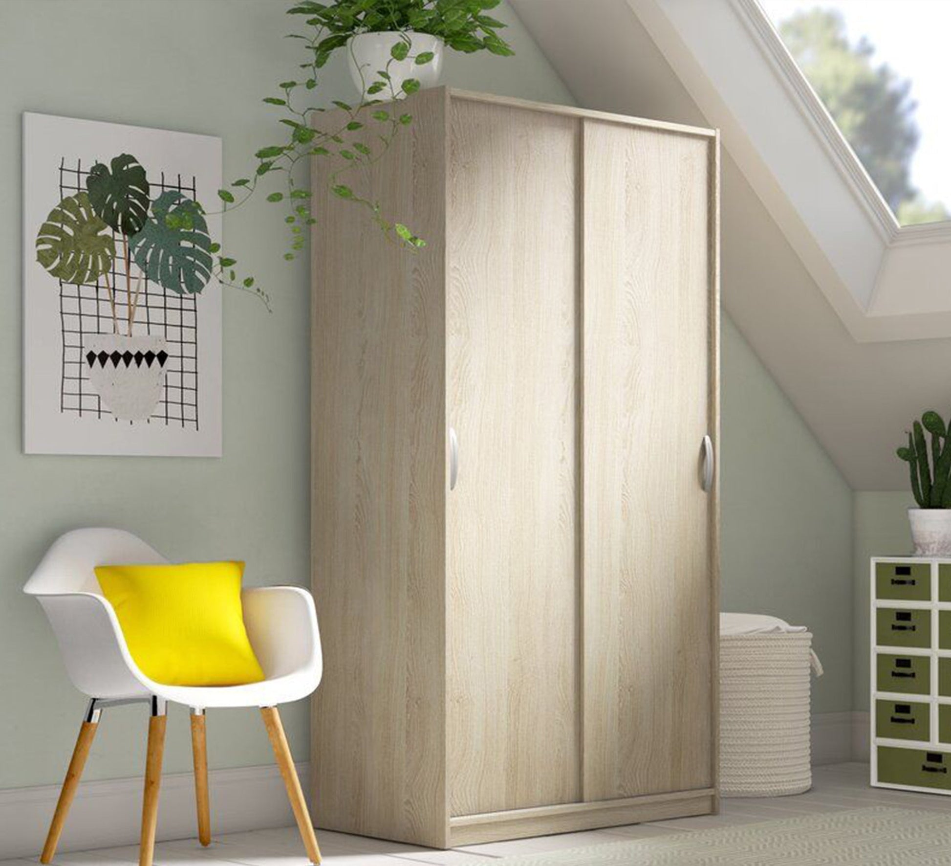 Light wood design sliding wardrobe - Vitrine Furniture - Furniture