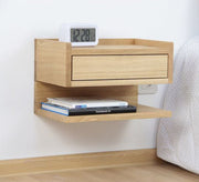 Light wood hanging table with drawer and hidden shelf - Vitrine Furniture - Furniture