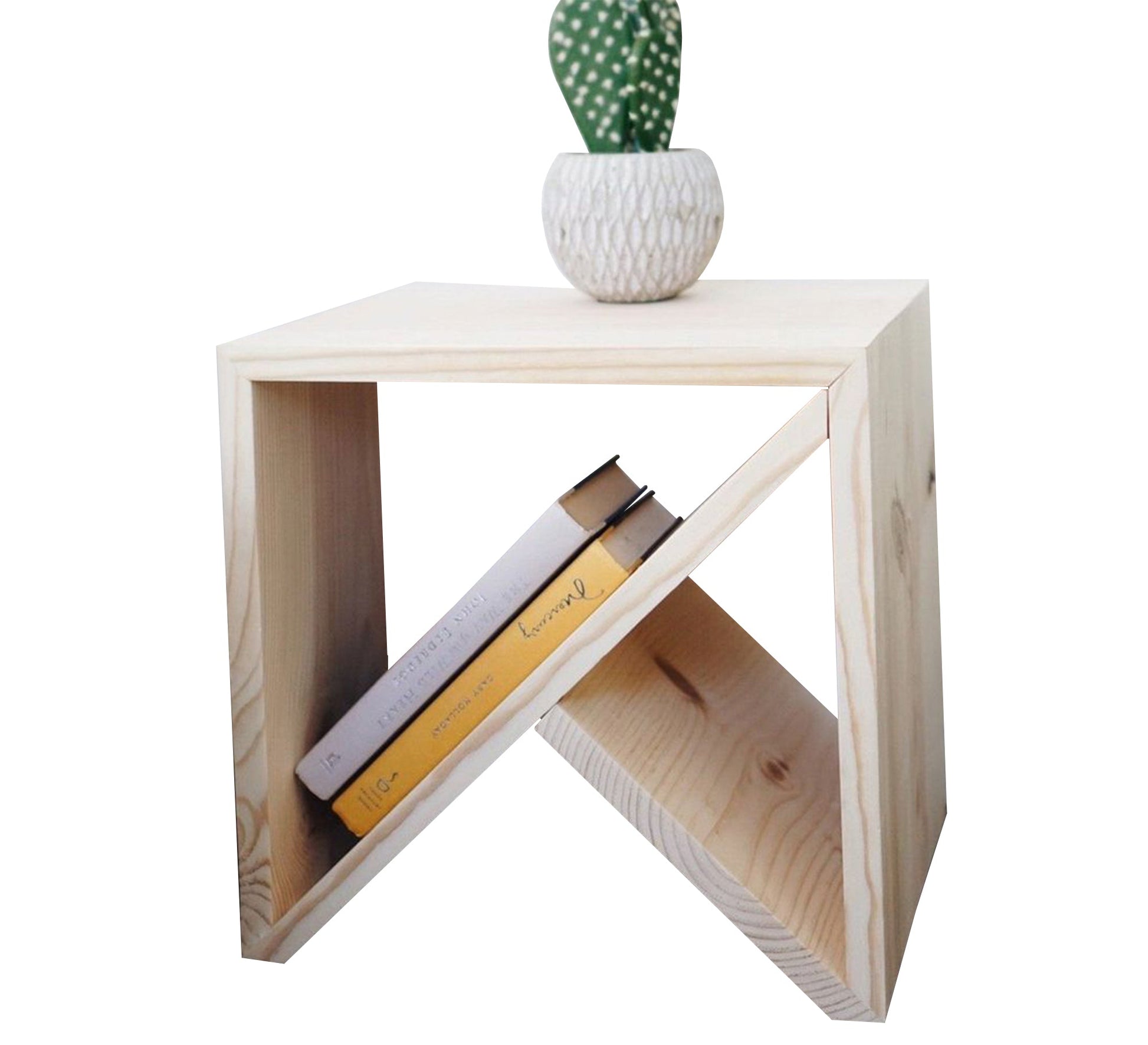 Light wood side table with a sloping shelf - Vitrine Furniture - Furniture