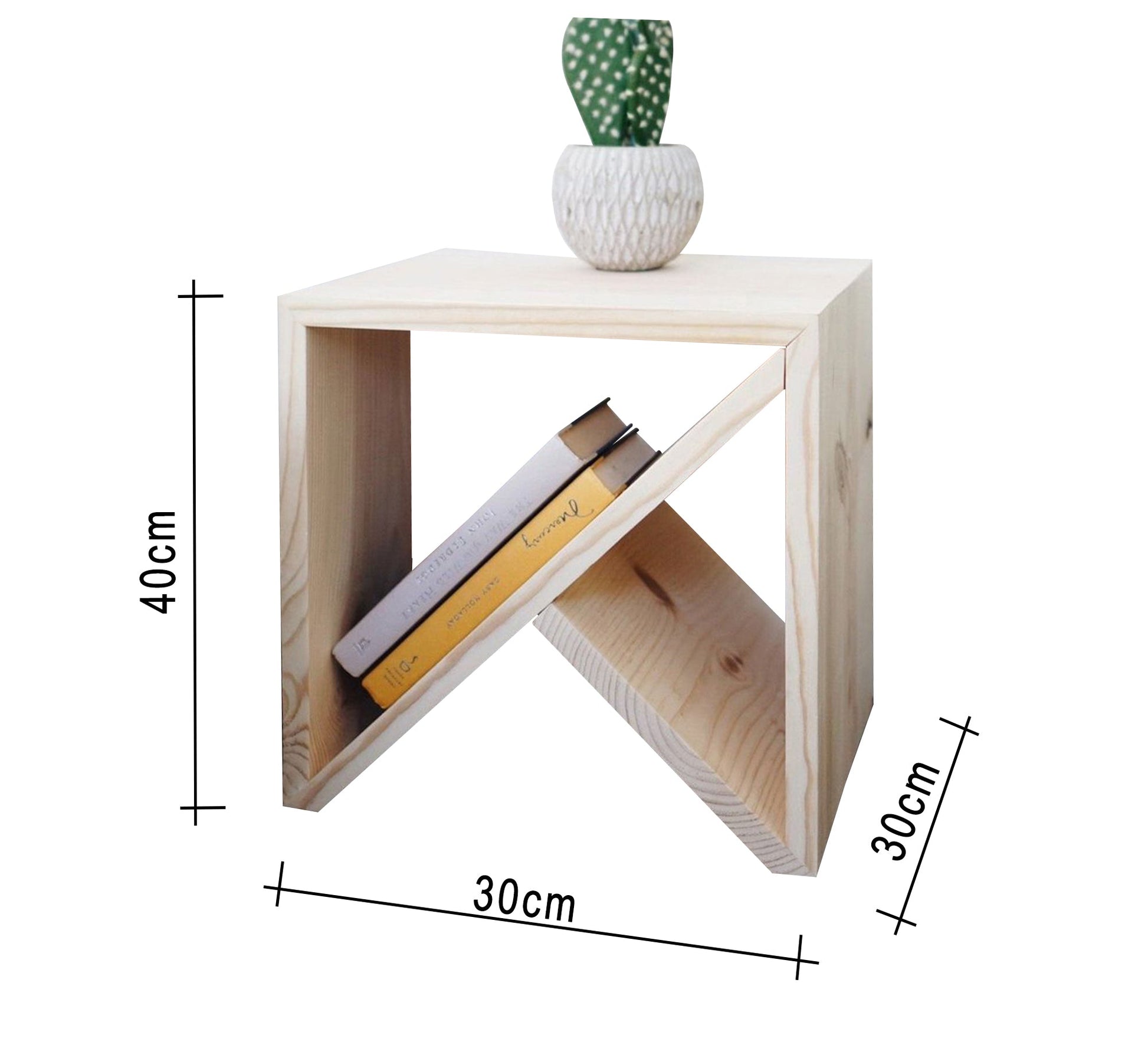 Light wood side table with a sloping shelf - Vitrine Furniture - Furniture