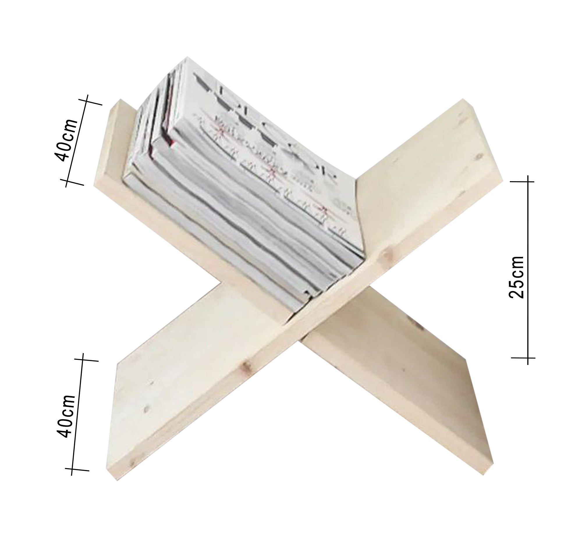 Light wooden beige book organizer - Vitrine Furniture - Furniture