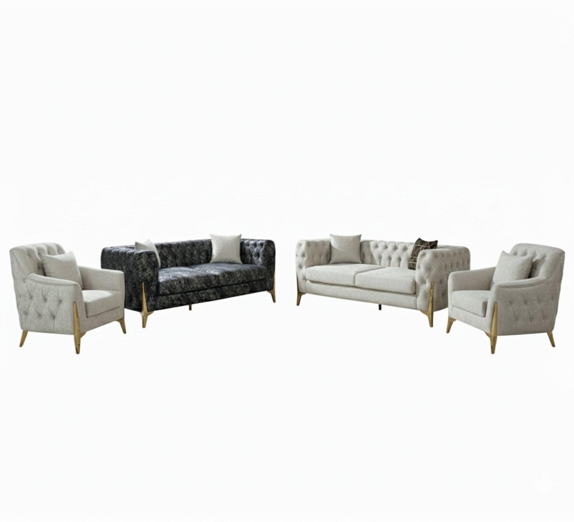 Living: Navy Camo & White Elegance Unleashed - Vitrine Furniture - Living room sets
