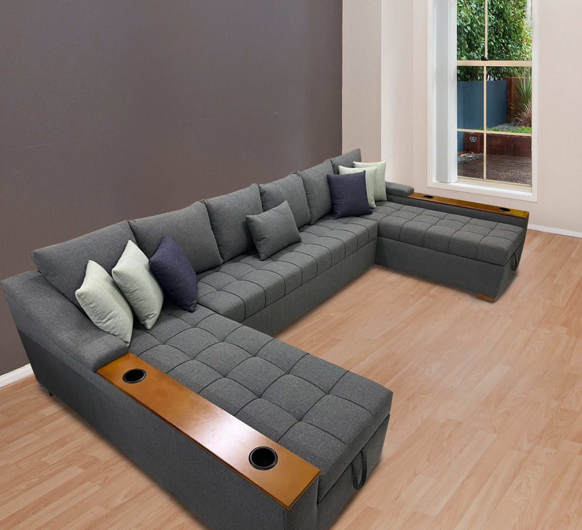 living room bed Corner U - shaped - Vitrine Furniture - L - shape sofa set