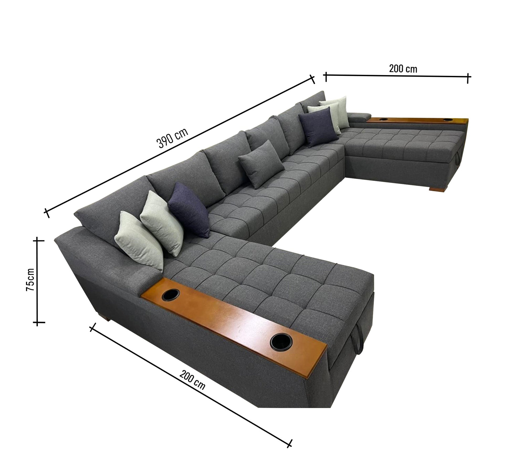 living room bed Corner U-shaped - Vitrine Furniture - L- shape sofa set