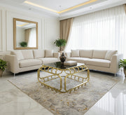 Living Room Table with Golden Steel Frame - Vitrine Furniture - Living room Tables