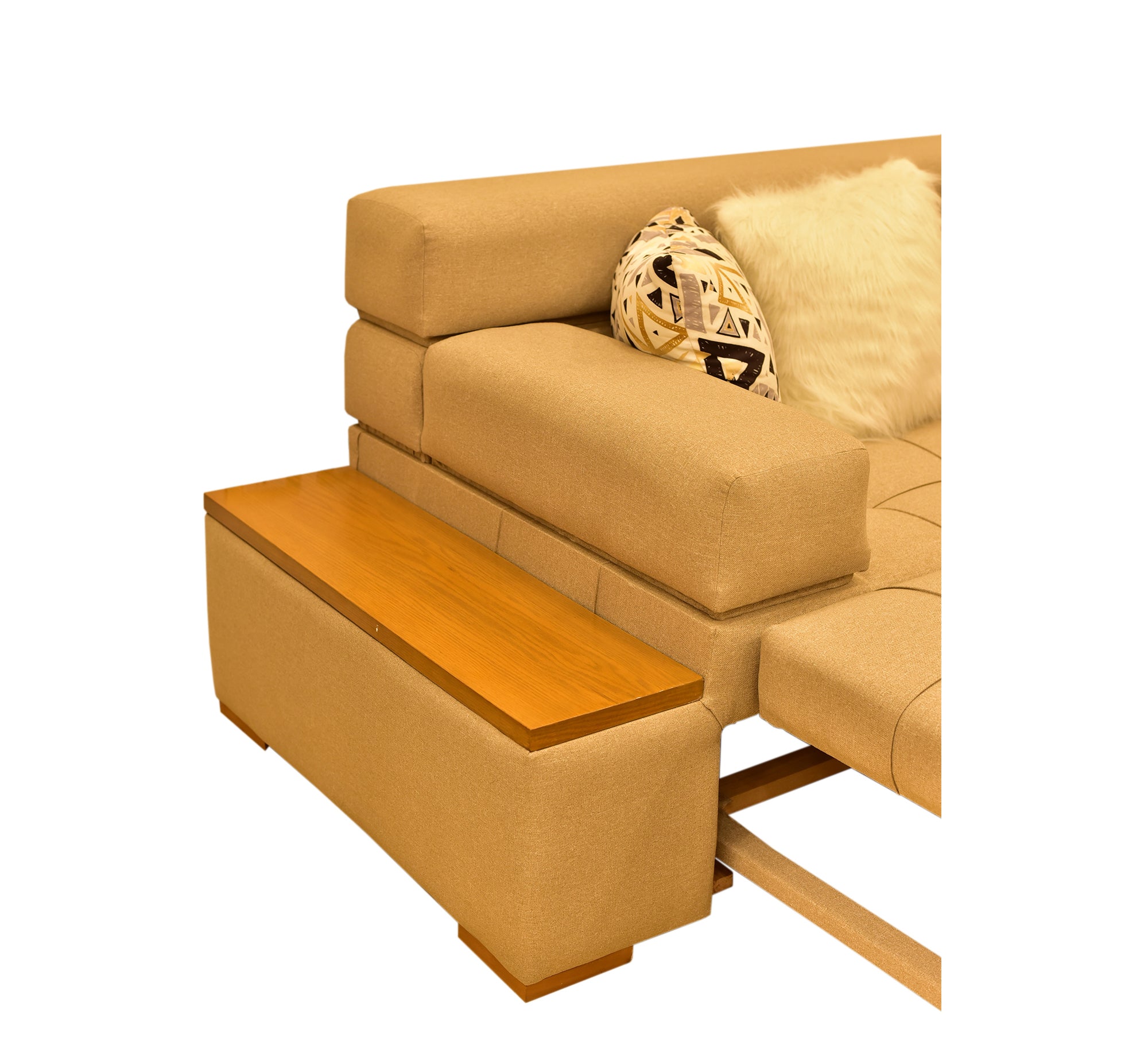 Living room with L - shaped corner bed - Vitrine Furniture - Sofa bed